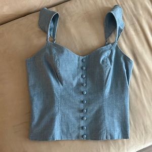 Blue denim top tank